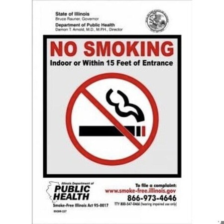 Accuform SAFETY SIGN NO SMOKING WITHIN 15 FEET MSMK458XV